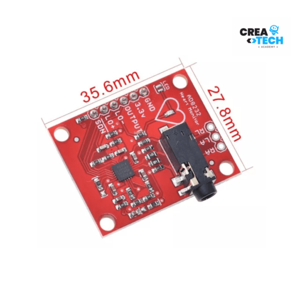Módulo ritmo cardíaco ECG AD8232 con sondas - Image 4